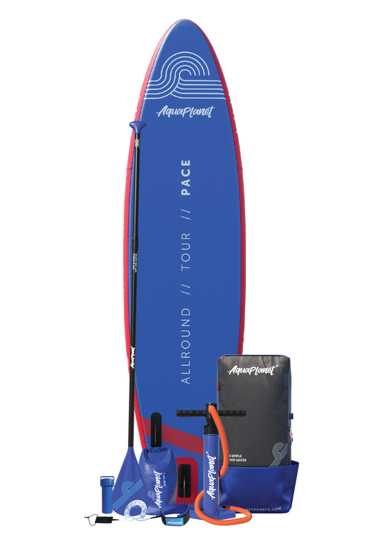 Aquaplanet PACE 10’6” Inflatable Paddle Board Package - Red/Blue