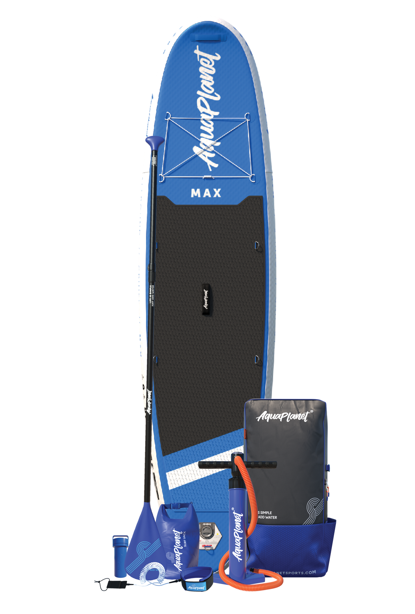Aquaplanet MAX 10’6“ Inflatable Paddle Board Package - Blue
