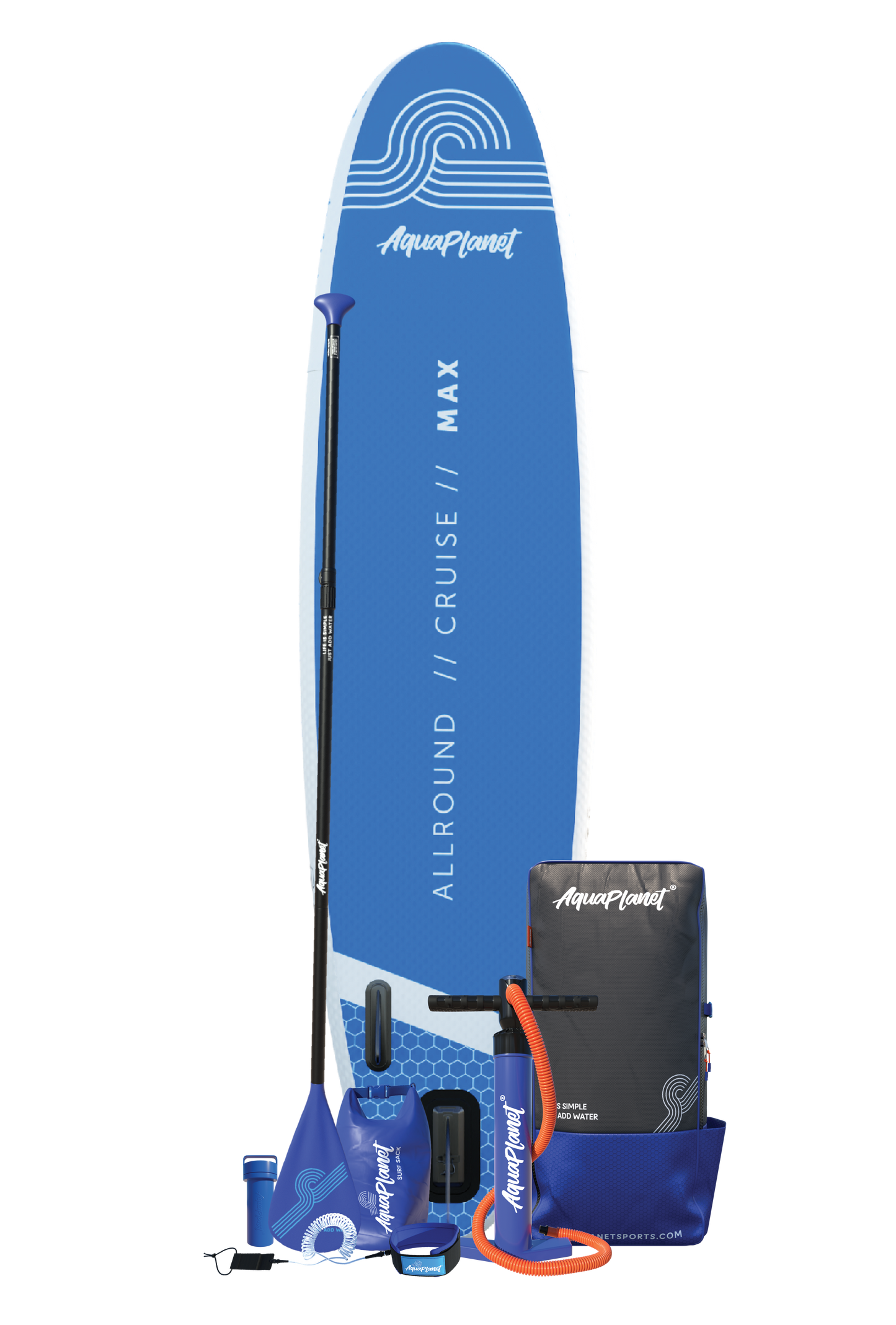 Aquaplanet MAX 10’6“ Inflatable Paddle Board Package - Blue