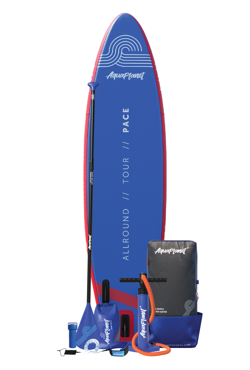Aquaplanet PACE 10’6” Inflatable Paddle Board Package - Red/Blue